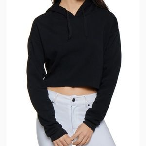 Black Cropped Hoodie